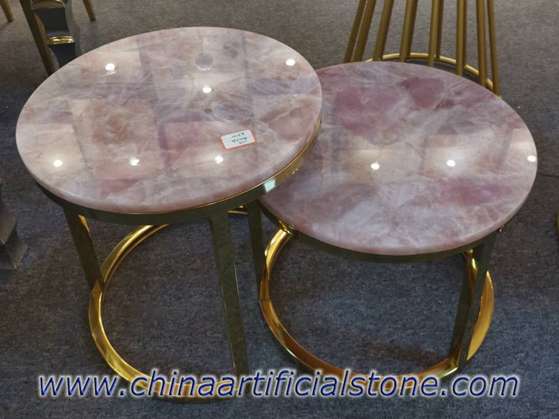 Pink Quartz Tea Tables