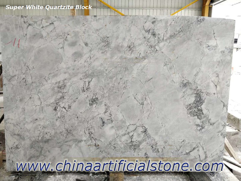 Super White Quartzite Granite Marble Domonite Block