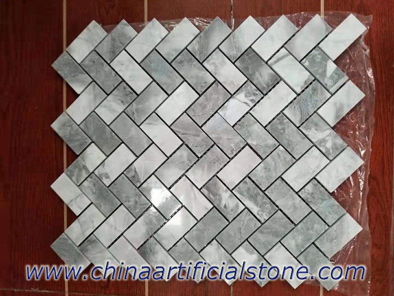 Super White Herringbone Mosaics Tile