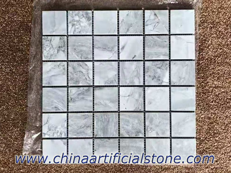 Super White Dolomite Square Shape Mosaics Tiles