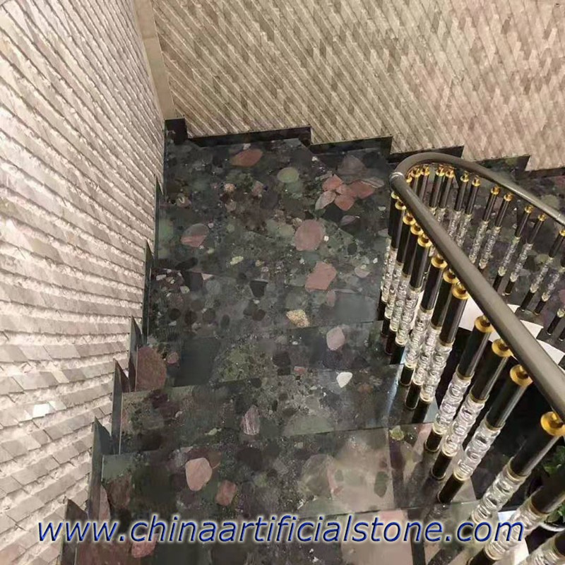 Green Pebble Stone granite steps