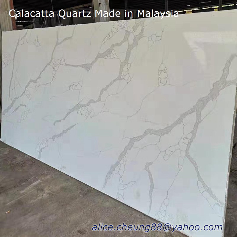 Calacatta Laza Quartz Malaysian Factory