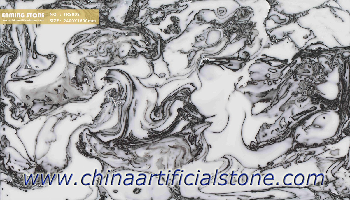 Artificial Onyx Sheet White with Black Veins