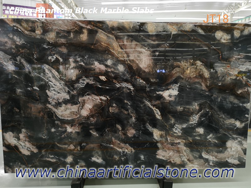 China Phantom Black Marble Slabs for Floor and Wall