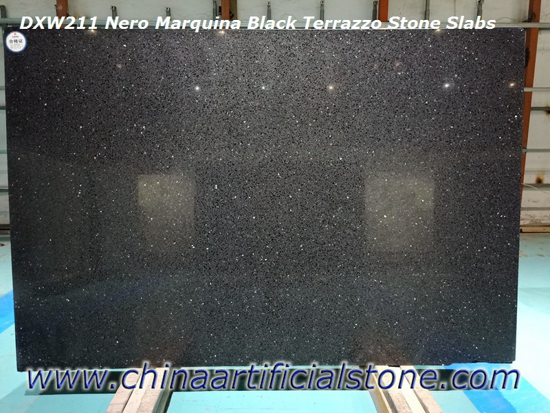 Black Terrazzo Slabs for Countertops and Wall