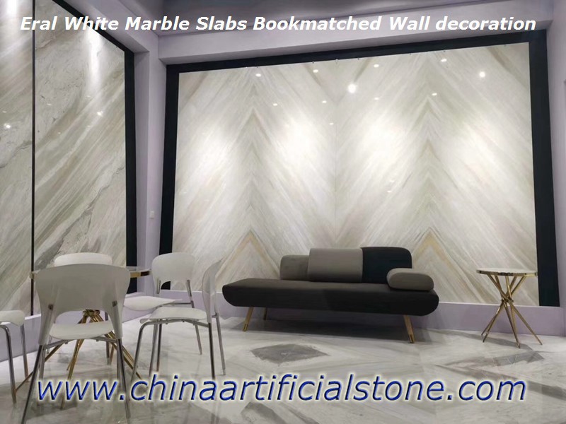 Italy Eral White Marble Bookmatched Wall Slabs