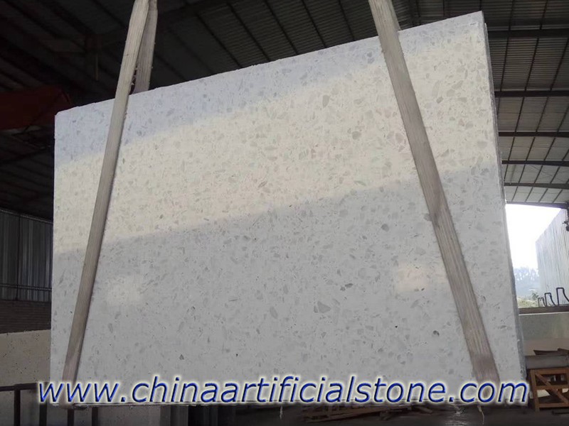 Large White terrazzo slabs for table tops