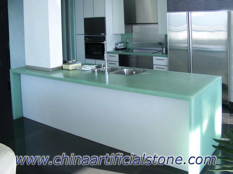 Coral Blue Sea Glass for Kitchen Countertops