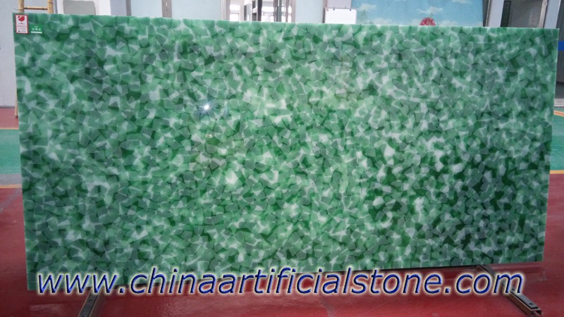 جبل جلاس 2 ألواح حجرية من الزجاج الأخضر والأبيض 