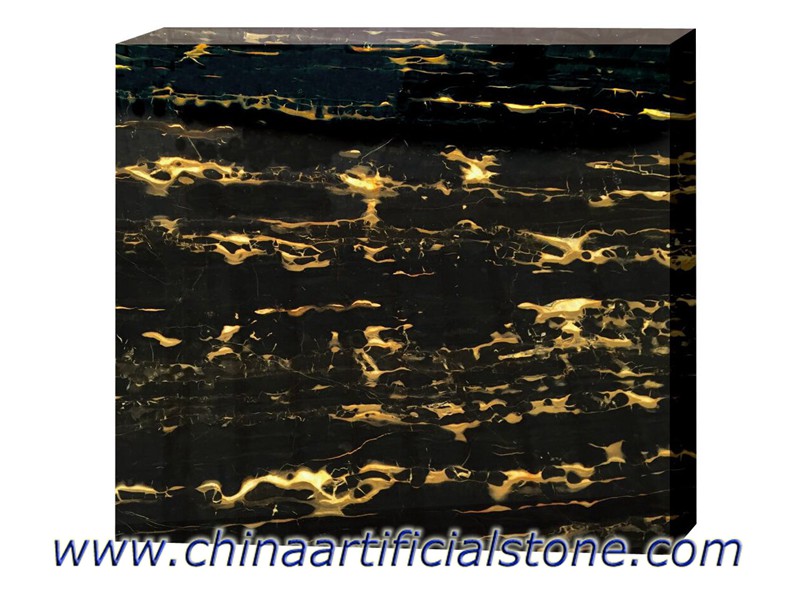 الصين نيرو portoro الأسود مع ألواح الرخام والبلاط الذهب 