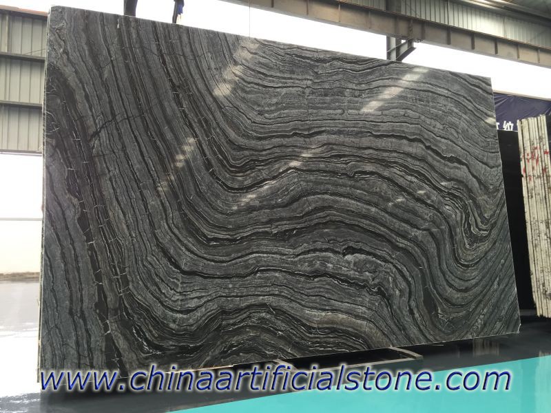 الصين الخشب الأسود الوريد الحبوب serpeggiante ألواح الرخام 